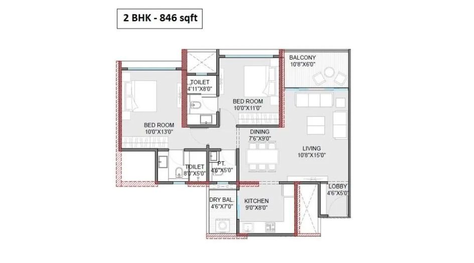 ANP Autograph-Gallery-2BHk-Floor-Plan